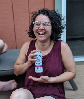 me laghing white claw